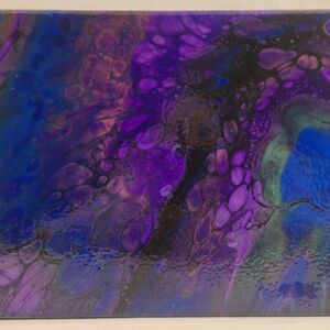 Vibrant Abstract Canvas Art in Purple and Blue